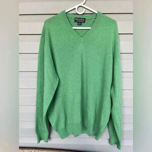 Brooks Brothers 3-Ply Scottish 100% Cashmere Sweater Men’s Green Sz XL